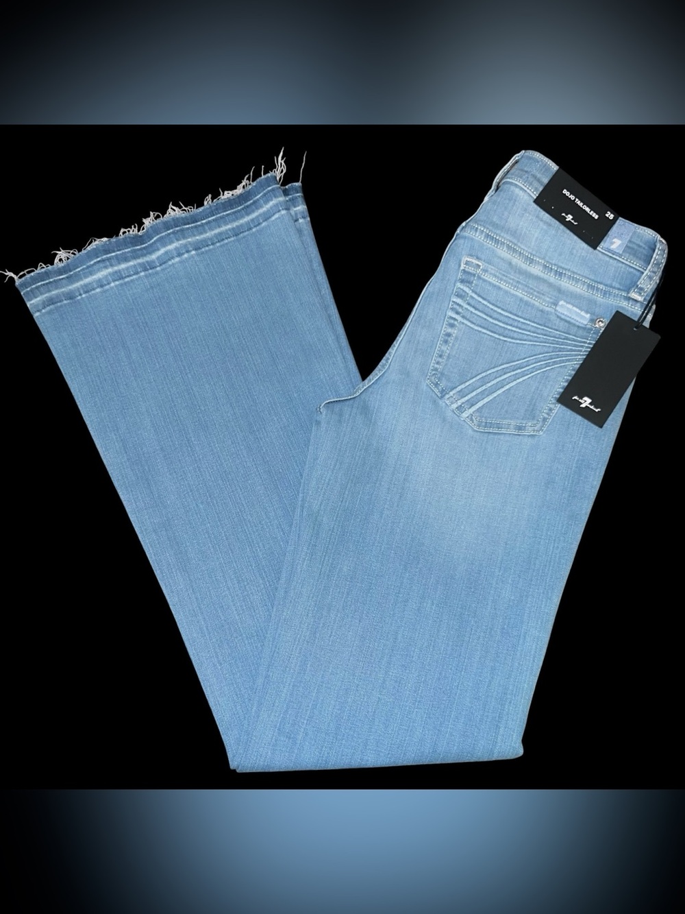 7 For All Mankind Dojo Tailorless- Unrolled Hem Jean, Size 25, NWT - Picture 3 of 13